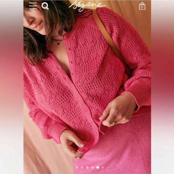 Sezane Capucine Cardigan, Pink - Picture 6 of 13